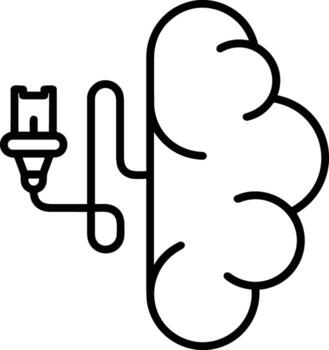 Artificial Intelligence icon symbol vector image. Illustration of the brain robot learning human smart algorithm design image.