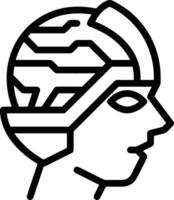 Artificial Intelligence icon symbol vector image. Illustration of the brain robot learning human smart algorithm design image.