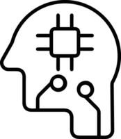 Artificial Intelligence icon symbol vector image. Illustration of the brain robot learning human smart algorithm design image.