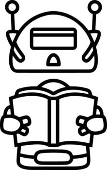 artificial inteligencia icono símbolo vector imagen. ilustración de el cerebro robot aprendizaje humano inteligente algoritmo diseño imagen.