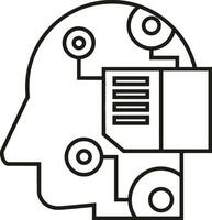 Artificial Intelligence icon symbol vector image. Illustration of the brain robot learning human smart algorithm design image.