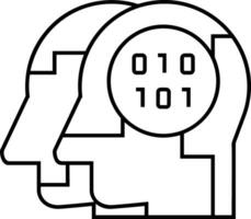 Artificial Intelligence icon symbol vector image. Illustration of the brain robot learning human smart algorithm design image.