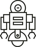 Artificial Intelligence icon symbol vector image. Illustration of the brain robot learning human smart algorithm design image.