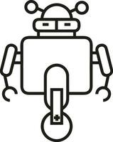 Artificial Intelligence icon symbol vector image. Illustration of the brain robot learning human smart algorithm design image.