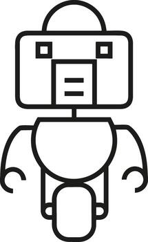 Artificial Intelligence icon symbol vector image. Illustration of the brain robot learning human smart algorithm design image.