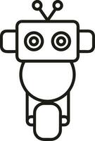 Artificial Intelligence icon symbol vector image. Illustration of the brain robot learning human smart algorithm design image.