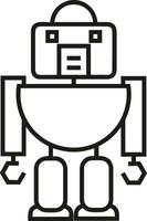 Artificial Intelligence icon symbol vector image. Illustration of the brain robot learning human smart algorithm design image.