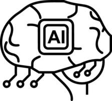 Artificial Intelligence icon symbol vector image. Illustration of the brain robot learning human smart algorithm design image.