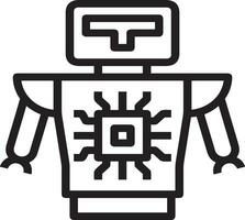 Artificial Intelligence icon symbol vector image. Illustration of the brain robot learning human smart algorithm design image.