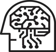 Artificial Intelligence icon symbol vector image. Illustration of the brain robot learning human smart algorithm design image.