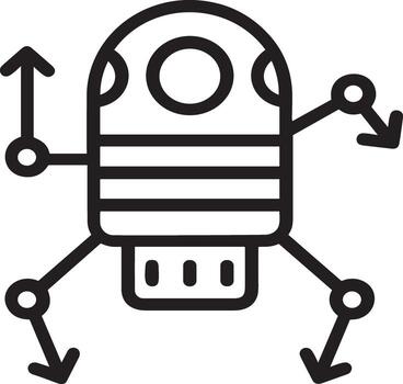 Artificial Intelligence icon symbol vector image. Illustration of the brain robot learning human smart algorithm design image.