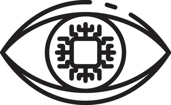 Artificial Intelligence icon symbol vector image. Illustration of the brain robot learning human smart algorithm design image.