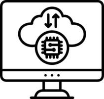 artificial inteligencia icono símbolo vector imagen. ilustración de el cerebro robot aprendizaje humano inteligente algoritmo diseño imagen.