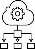 Artificial Intelligence icon symbol vector image. Illustration of the brain robot learning human smart algorithm design image.