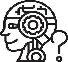 Artificial Intelligence icon symbol vector image. Illustration of the brain robot learning human smart algorithm design image.