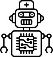 Artificial Intelligence icon symbol vector image. Illustration of the brain robot learning human smart algorithm design image.