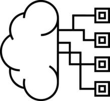 Artificial Intelligence icon symbol vector image. Illustration of the brain robot learning human smart algorithm design image.