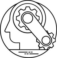 Artificial Intelligence icon symbol vector image. Illustration of the brain robot learning human smart algorithm design image.