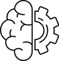 Artificial Intelligence icon symbol vector image. Illustration of the brain robot learning human smart algorithm design image.