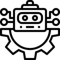 Artificial Intelligence icon symbol vector image. Illustration of the brain robot learning human smart algorithm design image.