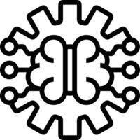 Artificial Intelligence icon symbol vector image. Illustration of the brain robot learning human smart algorithm design image.