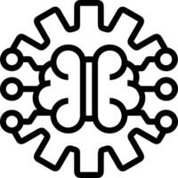 Artificial Intelligence icon symbol vector image. Illustration of the brain robot learning human smart algorithm design image.