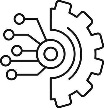 Artificial Intelligence icon symbol vector image. Illustration of the brain robot learning human smart algorithm design image.