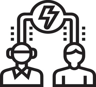 Artificial Intelligence icon symbol vector image. Illustration of the brain robot learning human smart algorithm design image.