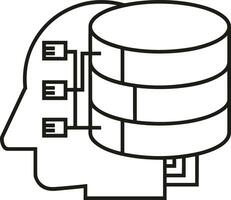 Artificial Intelligence icon symbol vector image. Illustration of the brain robot learning human smart algorithm design image.