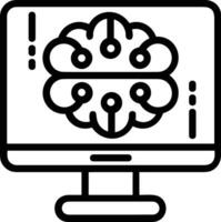 Artificial Intelligence icon symbol vector image. Illustration of the brain robot learning human smart algorithm design image.