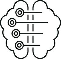 Artificial Intelligence icon symbol vector image. Illustration of the brain robot learning human smart algorithm design image.