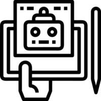 Artificial Intelligence icon symbol vector image. Illustration of the brain robot learning human smart algorithm design image.