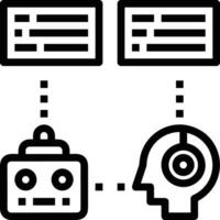 Artificial Intelligence icon symbol vector image. Illustration of the brain robot learning human smart algorithm design image.