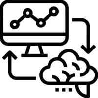 Artificial Intelligence icon symbol vector image. Illustration of the brain robot learning human smart algorithm design image.