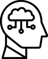 Artificial Intelligence icon symbol vector image. Illustration of the brain robot learning human smart algorithm design image.