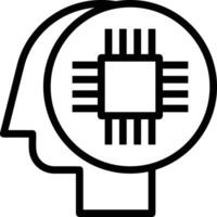 Artificial Intelligence icon symbol vector image. Illustration of the brain robot learning human smart algorithm design image.