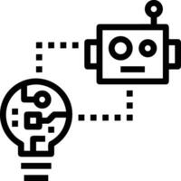 Artificial Intelligence icon symbol vector image. Illustration of the brain robot learning human smart algorithm design image.