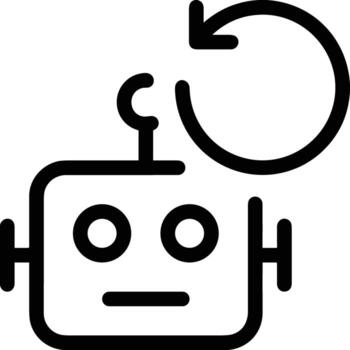 Artificial Intelligence icon symbol vector image. Illustration of the brain robot learning human smart algorithm design image.