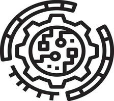 Artificial Intelligence icon symbol vector image. Illustration of the brain robot learning human smart algorithm design image.