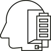 Artificial Intelligence icon symbol vector image. Illustration of the brain robot learning human smart algorithm design image.