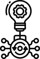 Artificial Intelligence icon symbol vector image. Illustration of the brain robot learning human smart algorithm design image.