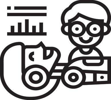 artificial inteligencia icono símbolo vector imagen. ilustración de el cerebro robot aprendizaje humano inteligente algoritmo diseño imagen.