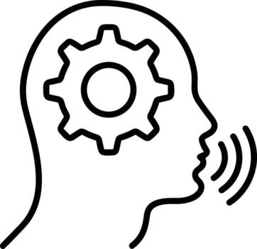 artificial inteligencia icono símbolo vector imagen. ilustración de el cerebro robot aprendizaje humano inteligente algoritmo diseño imagen.