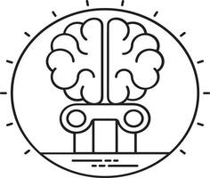 Artificial Intelligence icon symbol vector image. Illustration of the brain robot learning human smart algorithm design image.