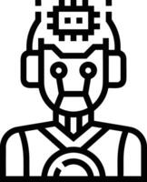 Artificial Intelligence icon symbol vector image. Illustration of the brain robot learning human smart algorithm design image.