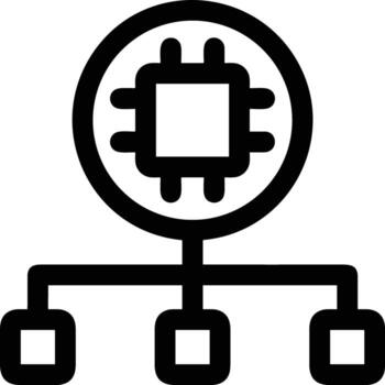 artificial inteligencia icono símbolo vector imagen. ilustración de el cerebro robot aprendizaje humano inteligente algoritmo diseño imagen.