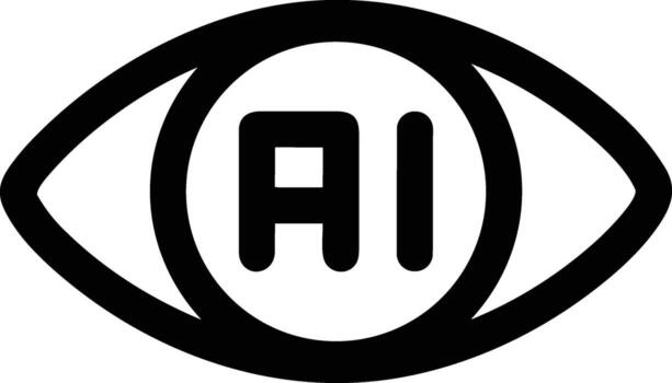Artificial Intelligence icon symbol vector image. Illustration of the brain robot learning human smart algorithm design image.