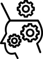 Artificial Intelligence icon symbol vector image. Illustration of the brain robot learning human smart algorithm design image.