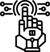 Artificial Intelligence icon symbol vector image. Illustration of the brain robot learning human smart algorithm design image.