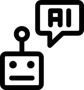 Artificial Intelligence icon symbol vector image. Illustration of the brain robot learning human smart algorithm design image.